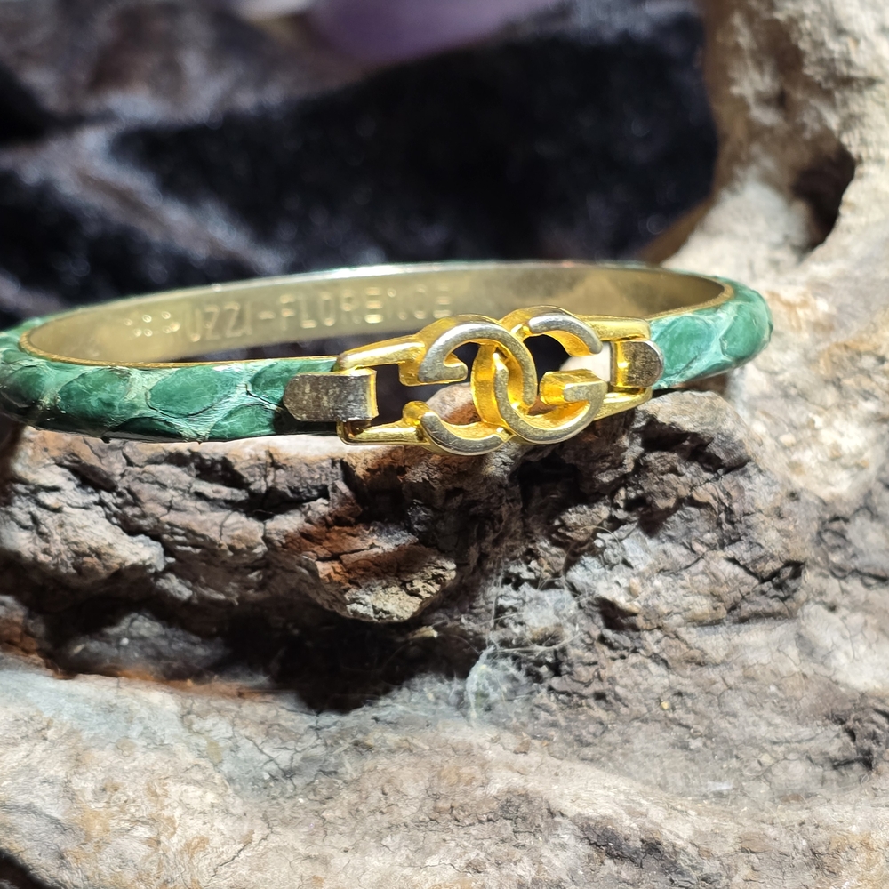Gucci Green and Gold Bracelet